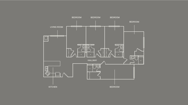 Alternative 5-bedroom floor plan for Preston House